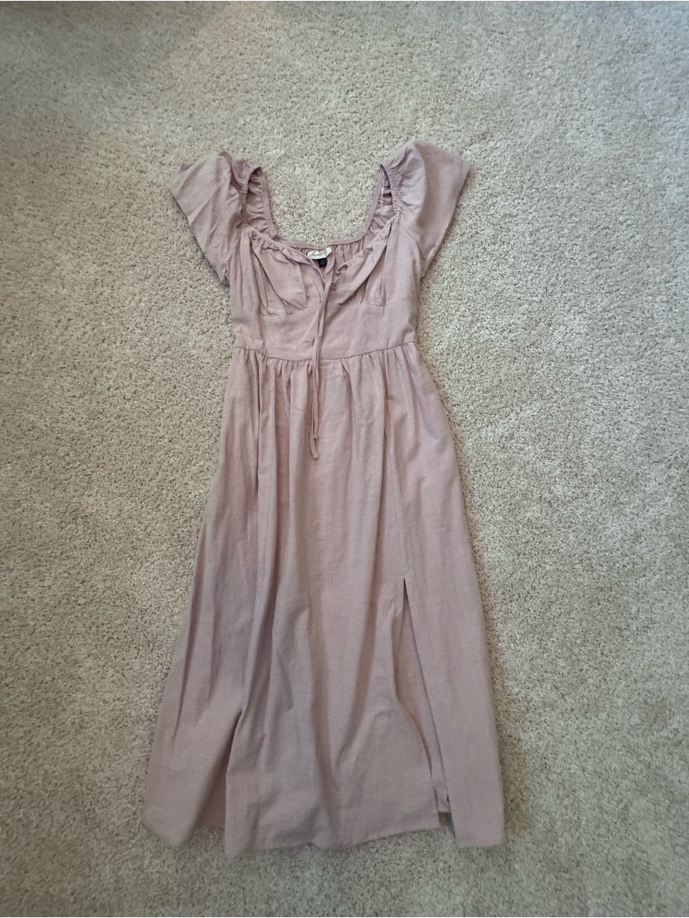 wild fable Mauve Pink Maxi Dress with Ruffle Neckline